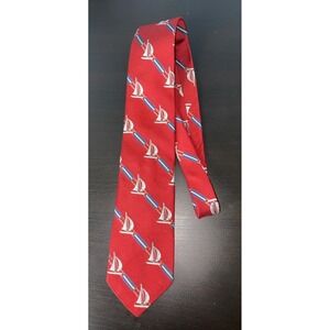 Vintage Polo Ralph Lauren Sail Boat Stripes 100% Silk Necktie Handmade USA‎